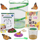 Insect Lore Butterfly Garden with Giant Birthday Card - 5 Live Baby Caterpillars, STEM Activity Journal, Habitat, Chrys-A-Lid Holder, Feeder - Raise and Release Painted Lady Butterflies by TinyTreasures Baby Boutique
