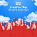 BioSwiss Bandages, American Flag Shaped Self Adhesive Bandage, Latex Free Wound Care, Fun First Aid Kit Supplies for Kids and Adults, 50 Count by TinyTreasures Baby Boutique