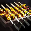 23.6 Inch Long Kabob Skewers, 0.91 Inch Wide, Stainless Steel with Black Wood Handle, 7 Pack by GreenHaven Gardens