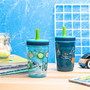 Zak Designs Campout and Camping Kelso Tumbler Set, Leak-Proof Screw-On Lid with Straw, Bundle for Kids Includes Plastic and Stainless Steel Cups with Bonus Sipper, 3pc Set, Non-BPA,15 fl oz by TinyTreasures Baby Boutique
