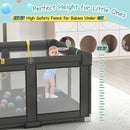 Foldable Playpen for Babies and Toddlers, 50" X 50" Large Collapsible Play Pen with Basket, 4 Handlers & 50 Ocean Balls, Portable Travel Play Yard with Carry Bag, No Installation, Grey by TinyTreasures Baby Boutique