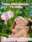 Upgraded Bubble Machine Gun - Auto Bubble Blower, 8000+ Bubbles Per Minute for Kids & Adults Indoor/Outdoor Party - Pink by TinyTreasures Baby Boutique