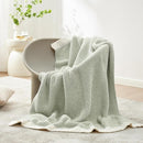 Snuggle Sac Heather Sage Green Throw Blanket for Couch, Reversible Super Soft Knitted Blankets Warm Cozy Fuzzy Throws for Sofa, Bed, Camping, Sage Green, 50x60 inches by TinyTreasures Baby Boutique