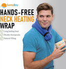 SunnyBay Microwave Heating Pad, Microwavable Heated Neck and Shoulder Wrap, Hands-Free Weighted Moist Hot or Cool Pack, Soft Fleece Cover and Flaxseed Filling, 26 Inch Length, SkyBlue by CozyNest Decor
