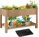 Raised Garden Bed with Legs - Elevated Wooden Planter Box, Durable Fir Wood, Reinforced Frame with Drainage Holes, Liner, and Storage Shelf for Vegetables, Herbs, Flowers, 47" x 23" x 30" by CozyNest Decor