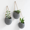 Wall Planters -Ellie- | Hanging Ceramic Plant Pots 3 Pieces | Wall Decoration for Indoors, Balcony and Garden | Grey (Matte) by GreenHaven Gardens