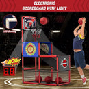 Basketball Arcade Game Indoor Outdoor, Kids Basketball Hoop with 4 Balls & Pump, Single Shot Basketball Game at Home, Carnival Games Sport Toys Gifts for Boys Girls Teens by TinyTreasures Baby Boutique