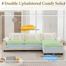 URRED Modular Sectional Sofa Comfy Cloud Couch, Modern Chenille Sofa Sleeper Deep Seat Couches with Ottoman/Pillows for Living Room (White, 117''- L Shape) by CozyNest Decor