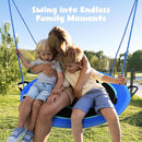 Hapfan 40" Saucer Tree Swing for Kids and Adults, Disc Round Swing for Kids Outdoor with Swivel, UV-Resistant Textilene Fabric, 700 lb Weight Capacity, 9.8 FT Hanging Straps, 2-Year Warranty (Blue) by TinyTreasures Baby Boutique