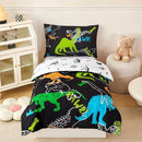 PERFEMET 4-Piece Boys Toddler Bedding Sets Cartoon Dinosaur Comforter Set for Girls Kids Soft Reversible Colorful Animal Bed Set for Toddler(Dinosaur, Toddler) by TinyTreasures Baby Boutique