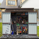 Domi Outdoor Storage Shed 6' x 4.5’, Metal Garden Shed with Galvanized Steel Frame for Bike, Tools, Lawn Mowers, Pool Toys, Outdoor Storage Cabinet with Lockable Door for Garden Lawn Patio (Brown)