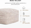 Anji Mountain 22"x22"x16" Handmade & Handcrafted Ottoman Pouf Comfortable Pouf Ottoman Foot Rest & Home Décor Accent for Living Room, Bedroom, Nursery, Kids Room, Patio by CozyNest Decor