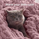 Chunky Knit Throw Blanket, 40''*50'' Knitted Throw Chenille Yarn for Bed Couch, Handmade Muted Pink Crochet Big Thick Blanket, Machine Washable Cute Comfy Blanket for Home Decor by CozyNest Decor