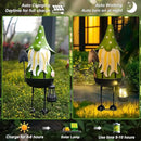 HONGLAND Solar Metal Gnome Yard Art -18 Inch Garden Gnomes Statues Outdoor Decor with Solar Lantern Lights -3D Outdoor Figurines for Patio Yard Lawn Porch Ornament Gardening Gifts by CozyNest Decor