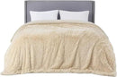 Bedsure GentleSoft Fluffy Beige Blankets Queen Size for Bed, Thick Sherpa Faux Fur Fleece Fuzzy Plush Winter Warm Heavy Soft Queen Blankets, Bedroom Decor Beige Gifts Cozy Gifts for Women Men, 90x90 by CozyNest Decor