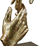 Touch of Class Loving Hands Table Sculpture - Gold - Made of Resin - Contemporary Art Statue - Sign of Love Decor - Modern Hand Statues and Sculptures for Home Desk, Living Room - 11.5 Inches High by CozyNest Decor
