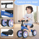 Baby Balance Bike Toys for 12-36 Months Kids Toy Boy and Girls Gifts Toddler Best First Birthday Gift Children Walker No Pedal Infant 4 Wheels Bicycle (Colorful, Blue-Light) by TinyTreasures Baby Boutique