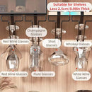 LINFIDITE Wine Glass Holder 2PCS Stemware Rack Hanger Under Cabinet Wine Glass Rack Kitchen Hanging Storage Rack Organizer,Black by CozyNest Decor