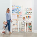 Regalo 56-Inch Extra WideSpan Walk Through Baby Gate, Includes 4-Inch, 8-Inch and 12-Inch Extension, 8 Piece Set - 4 Pack of Pressure Mounts and 4 Pack of Wall Cups and Mounting Kit, White by TinyTreasures Baby Boutique