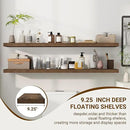 55 Inch Floating Shelves, 55"x9.25"x1.5" Inch Deep Floating Shelves for Wall, Wooden Shelves for Bathroom, Bedroom, Living Room, Brown by CozyNest Decor