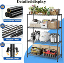 4- Shelf Metal Shelving Unit Adjustable Storage Shelves Heavy Duty Garage Shelving Steel Wire Shelving for Laundry Bathroom Kitchen Pantry Closet Garage Black, 35.6Wx16Dx54H by GreenHaven Gardens