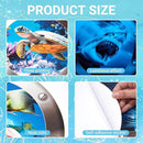 3D Ocean Animals World Wall Stickers Glow in The Dark, 4 Pcs Sharks Turtles Jellyfishs Removable Decals for Kids, Vinyl Stickers for Ceiling (Blue) by CozyNest Decor