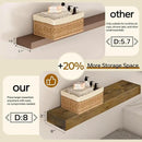 Floating Shelves 24 inch for Wall Set of 2,3 inch Thick Pine Wood Wall Mount Shelf for Kitchen Living Room Bedroom Bathroom,8" D x 24" L x 3" H-Drak Walnut by CozyNest Decor