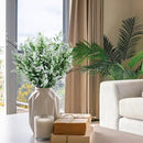 8 Pack Artificial Plants Flowers Grass Shrubs No Fade Faux Plastic Flowers Outdoor for Vases Farmhouse Garden Porch Patio Office Indoor Wedding Decoration Greenery Fake Plants (5