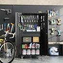 Metal Garage Cabinet with Wheels,71''H Rolling Lockable Steel Tool Cabinet with Pegboard & 1 Drawer for Garage,Home,Office Assembly Required,Black/Red by GreenHaven Gardens