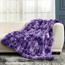 Cozy Bliss Faux Fur Throw Blanket for Couch, Fuzzy Soft Plush Thick Bubble Blanket for Sofa Bedroom Living Room, 50 * 60 Inches Tie-dye Purple by CozyNest Decor