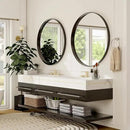 30 Inch Round Bathroom Mirror - Wall Mounted Circle Mirror with Metal Frame, Modern Mirror Suitable for Bathroom, Vanity, Entryway, Living Room, Wall Decor,Black by CozyNest Decor