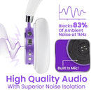 Puro Sound Labs BT2200 Plus Kids Bluetooth Headphones – Volume-Limiting 85dB, Studio-Grade Audio, Over-Ear & Comfy Design, 20-Hour Battery Life, Easy to Connect Wireless Headphones for Kids, Purple by TinyTreasures Baby Boutique