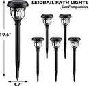 LeiDrail Solar Lights Outdoor Pathway, 6 Pack LED Glass Metal Solar Garden Lights with 2 Modes, Garden Decor for Yard Patio Landscape Walkway by CozyNest Decor