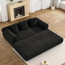 Convertible Sleeper Sofa Bed with Pillow, 4-in-1 Corduroy Folding Mattress Couch with Fixed-Shape Frame, Futon Fold Out Floor Sofa Cama Lounge Couch for Living Room Bedroom Studio, Black by CozyNest Decor
