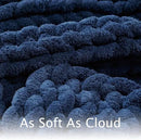 Esterra Chunky Knit Throw Blanket Newly Upgraded Heavy Tighter Version, Handmade Chenille Throw Super Soft, Thick Yarn Cable Knit Crochet Throw Blanket for Couch Bed Sofa, 50"x60", Navy Blue by CozyNest Decor