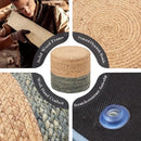 Wimarsbon 18'' Ottoman Pouf, Natural Braided Poof, Rustic Handweave Lounge Pouffe, Boho Footrest Stool for Bedroom, Accent Table or Seat for Living Room (Dusty Blue) by CozyNest Decor