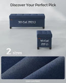 SONGMICS Storage Ottoman Bench, Foldable Foot Rest with Legs, 15 x 43 x 15.7 Inches, End of Bed Bench, Storage Chest, Load up to 660 lb, for Living Room, Bedroom, Entryway, Midnight Blue ULSF018I01 by CozyNest Decor