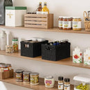 StorageWorks Pantry Baskets, Wicker Storage Baskets for Organizing, Bathroom Shelves, Pantry Organizers and Storage, Medium, Black, 2-Pack by CozyNest Decor