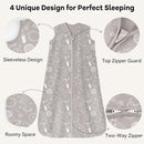 Baby Sleep Sack 18-24 Months 3 Pack 100% Cotton Lightweight 0.5 TOG Wearable Blanket Baby Sleep Bag with 2-Way Zipper for Newborn Infant White Gray Blue Space by TinyTreasures Baby Boutique