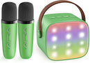 YLL Mini Karaoke Machine for Kids Adults, Portable Bluetooth Speaker with 2 Wireless Microphones, Birthday Gifts Toys for Girls Boys Ages 3, 4, 5, 6, 7, 8, 9,10,11,12+ Years Old Toddler (Green) by TinyTreasures Baby Boutique