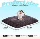 Hobestluk 3 in 1 Bean Bag Chair Giant Bean Bag Chairs for Adults with Plaid Cover Convertible Bean Bag Floor Cushion with Machine Washable Cover for Living Room (Plaid Dark Grey) by CozyNest Decor
