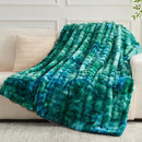 NEWCOSPLAY Faux Fur Throw Blanket Tie-dye Dark Teal Luxury Fluffy Thick Warm Bubble Blanket for Couch Sofa Bed 700GSM (Tie-dye Dark Teal, Throw(50"x60")) by CozyNest Decor