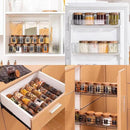 Yangbaga 12Pcs Glass Spice Jars with Labels-8oz Acacia Wood Lid Square Spice Containers,Seasoning Jars for Rack Cabinet Drawer,KitchenPantry Daily Use by CozyNest Decor