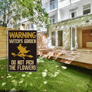 Witch's Funny Garden Flag Do Not Pick the Flowers Sign Plant Lover Gift Small Double Sided Burlap art Stained Glass Style Garden Flags 12 x 18 Inch for Outside by GreenHaven Gardens