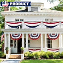 2x20Ft Large Patriotic US Flag Bunting Decorations 4th of July Red, White & Blue Stripe Banner Veterans Day Memorial Days Celebration Decorations Home Garden Outdoor-1Pack by GreenHaven Gardens