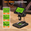 Elikliv Coin Microscope, 4.3'' LCD Digital Microscope 1000x, Coin Magnifier with 8 Adjustable LED Lights, PC View Compatible with Windows/Mac, EDM4B, Black by TinyTreasures Baby Boutique