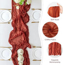 Sioloc Terracotta Table Cloth Cheesecloth Table Runner 10ft Rustic for Tea Wedding Party Baby Bridal Centerpiece Fall Decor for Home Halloween Thanksgiving by CozyNest Decor