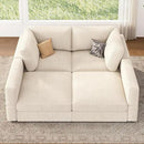 HONBAY Modular Sectional Couches with Storage Corduroy Sleeper Sofa Modular Sectional Couches for Living Room,Beige by CozyNest Decor