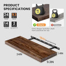 Fun Memories Floating Shelves for Wall, 24"x9.3" Rustic Solid Elm Wood Shelves, Heavy-Duty Wall Mounted Shelves with Invisible Brackets, Set of 2 for Living Room, Bedroom, Kitchen, Walnut Finish by CozyNest Decor