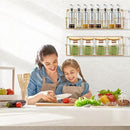 Spice Rack, 4-Pack Seasoning Organizer Wall Mounted for Kitchen Storage Organization, Metal Spice Holder Shelf for Cabinet, Pantry, Gold by CozyNest Decor